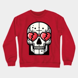 Anti Valentine’s Skull - Broken heart shaped glasses Crewneck Sweatshirt